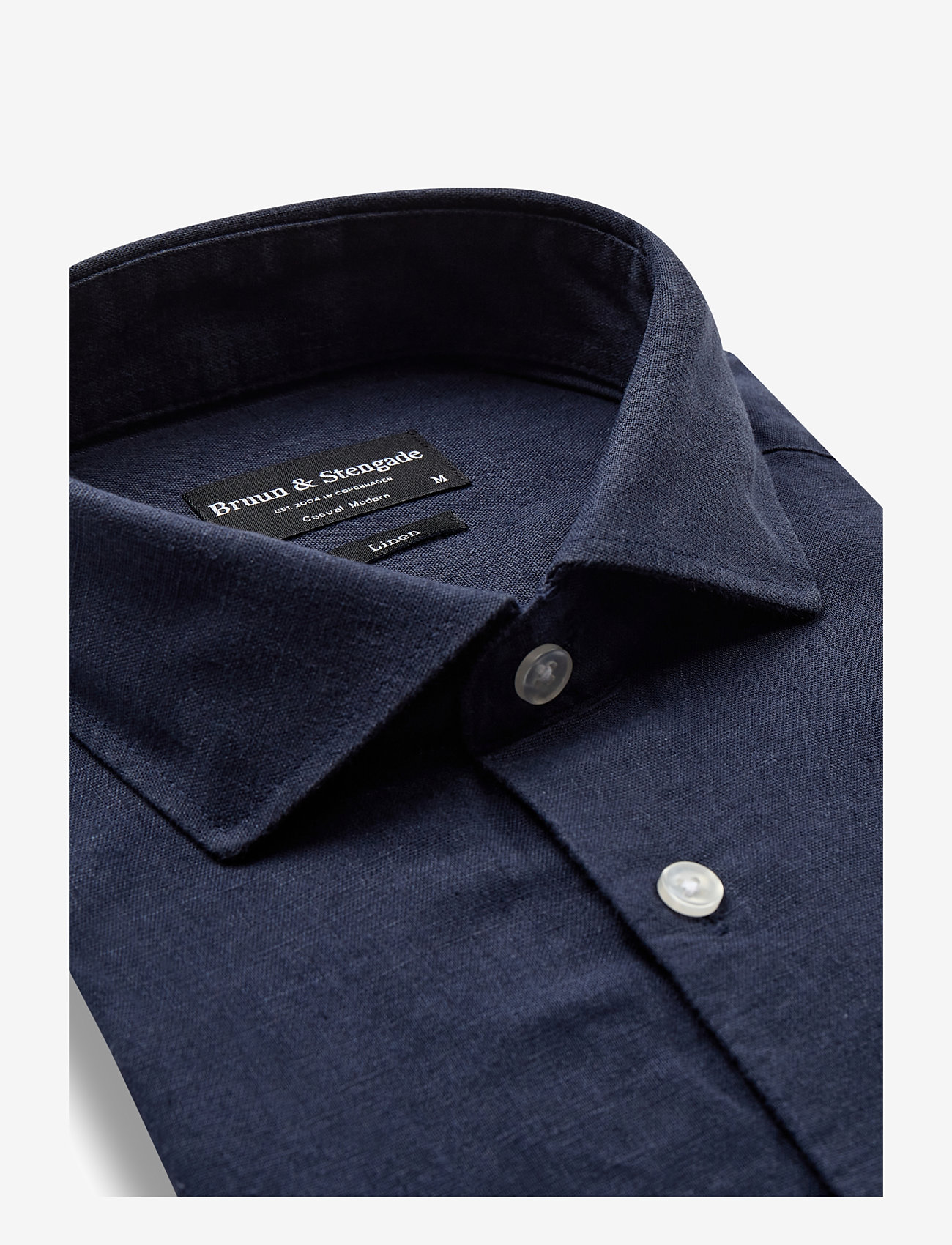 Bruun & Stengade - BS Antonelli Casual Modern Fit Shirt - linneskjortor - navy - 3