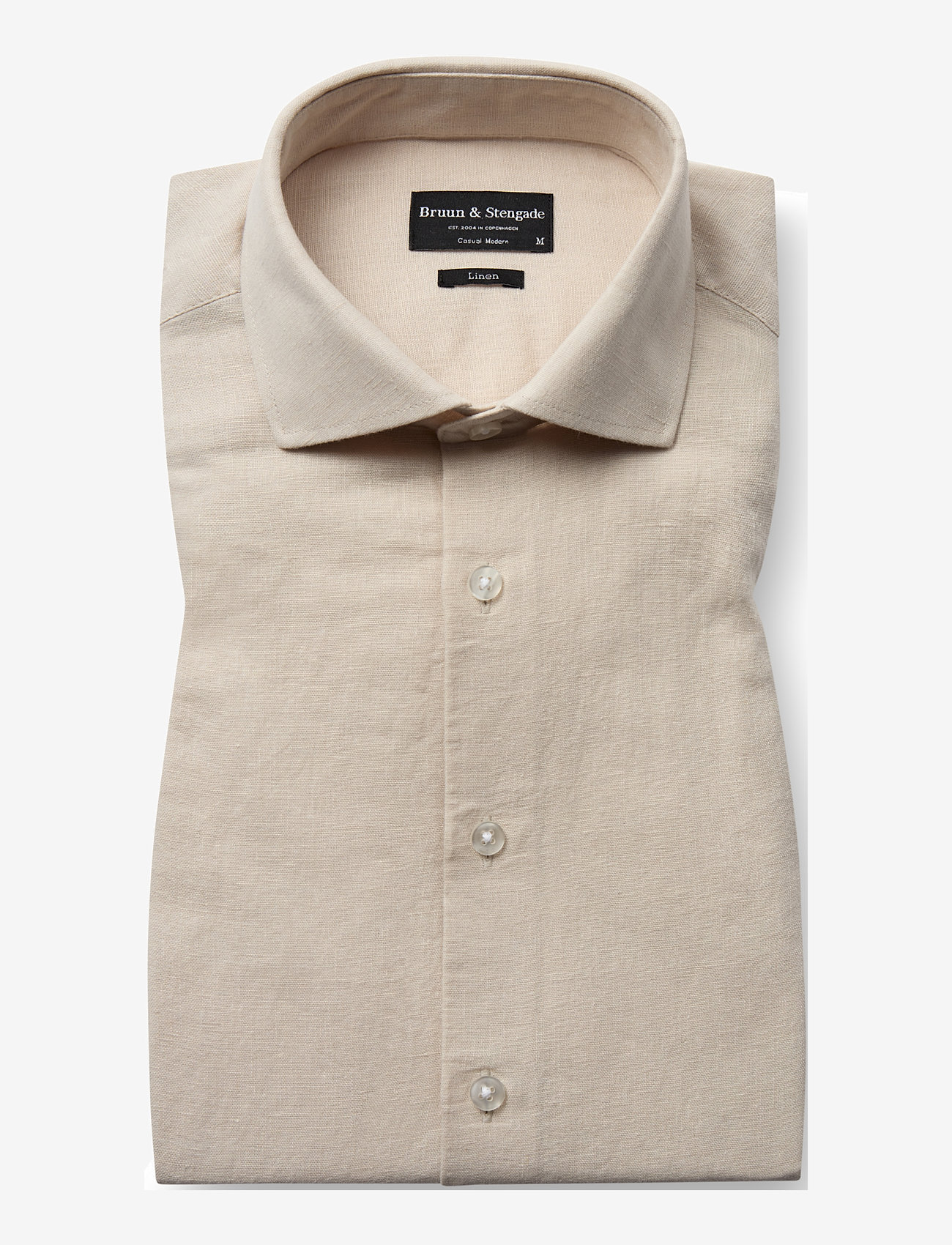 Bruun & Stengade - BS Antonelli Casual Modern Fit Shirt - linneskjortor - sand - 1