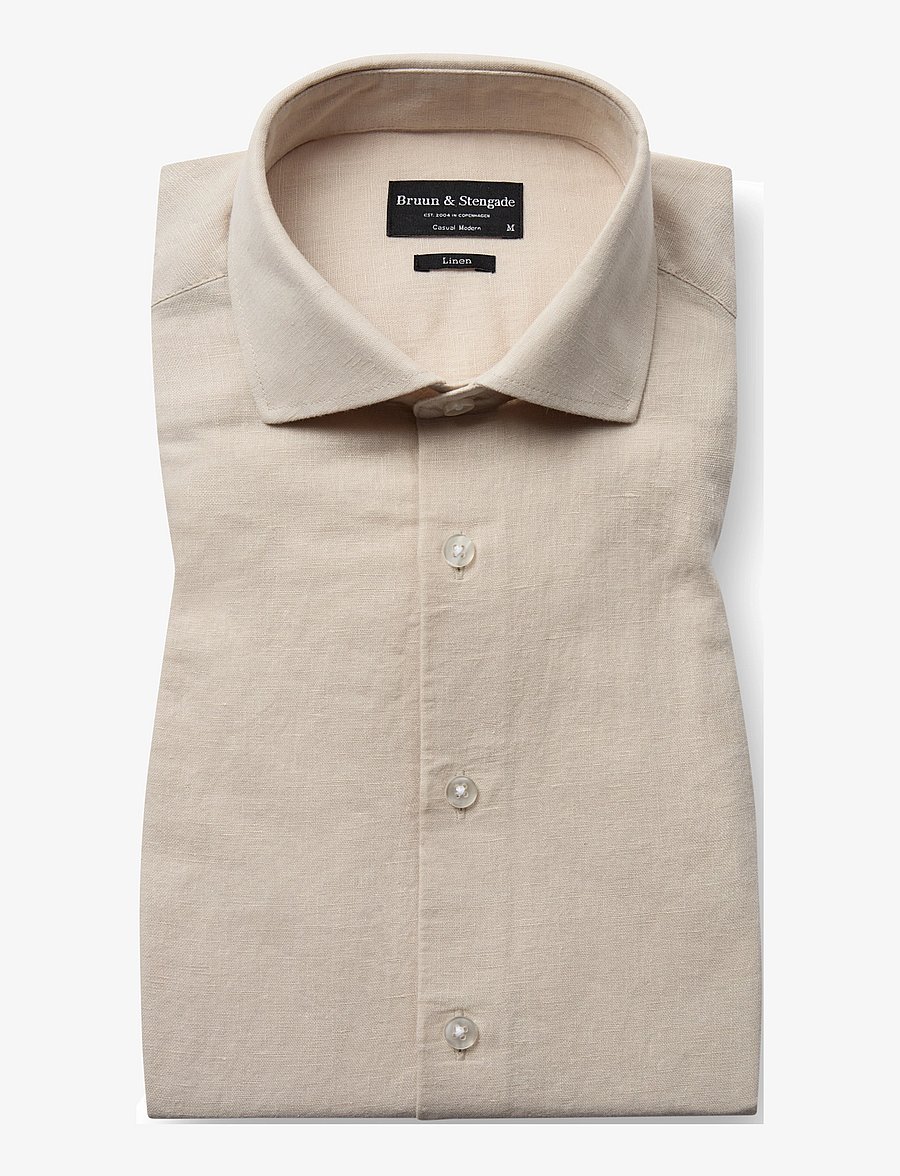 Bruun & Stengade - BS Antonelli Casual Modern Fit Shirt - leinenhemden - sand - 1