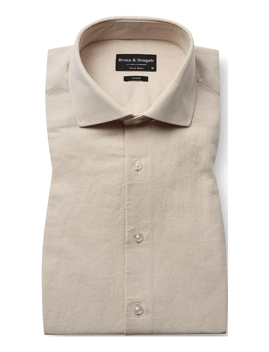 Bruun & Stengade - BS Antonelli Casual Modern Fit Shirt - leinenhemden - sand - 2