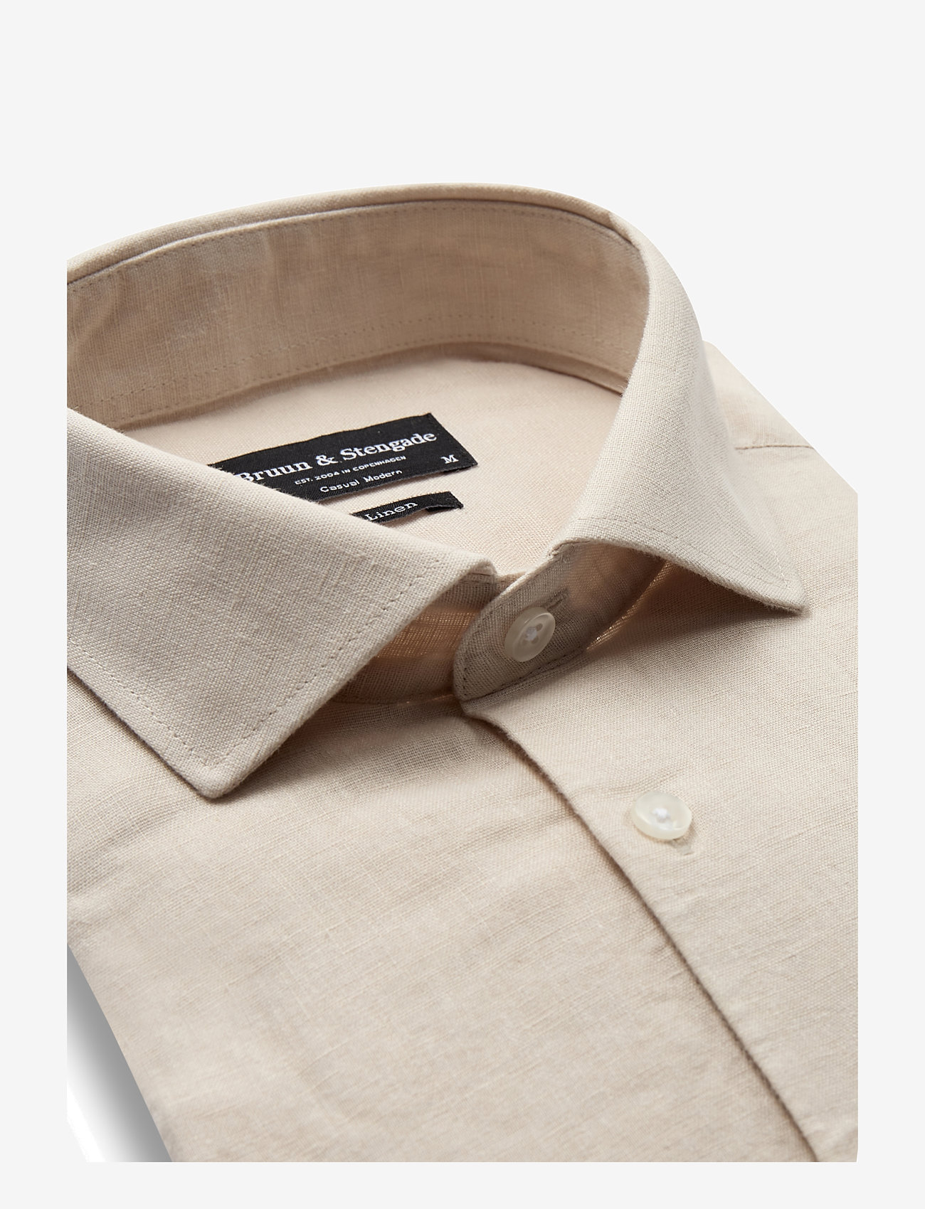 Bruun & Stengade - BS Antonelli Casual Modern Fit Shirt - linneskjortor - sand - 3