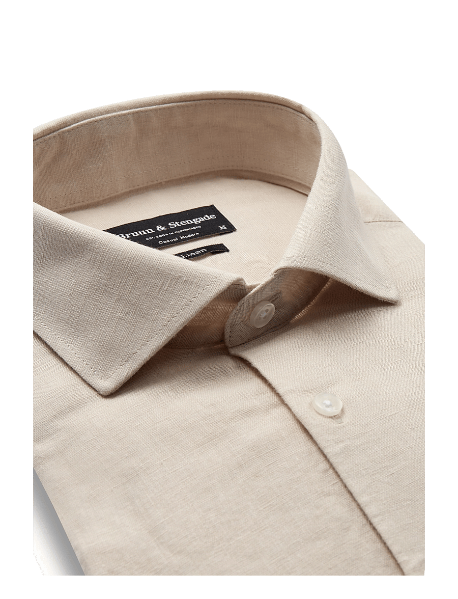Bruun & Stengade - BS Antonelli Casual Modern Fit Shirt - leinenhemden - sand - 3