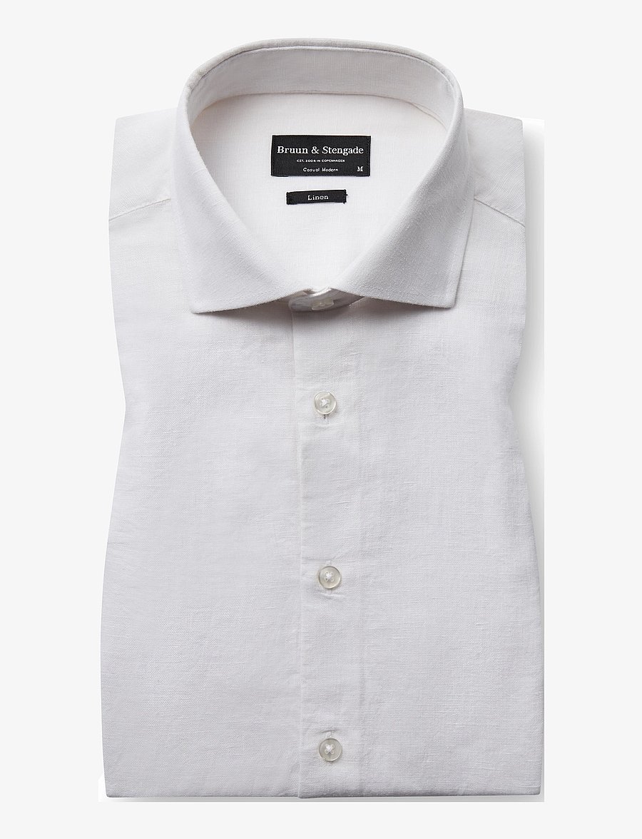 Bruun & Stengade - BS Antonelli Casual Modern Fit Shirt - leinenhemden - white - 1