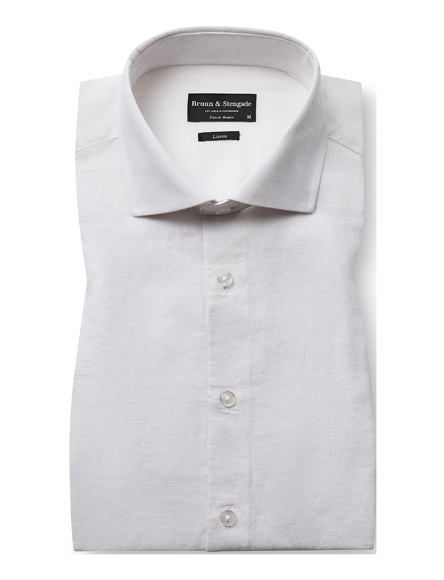 Bruun & Stengade - BS Antonelli Casual Modern Fit Shirt - leinenhemden - white - 2