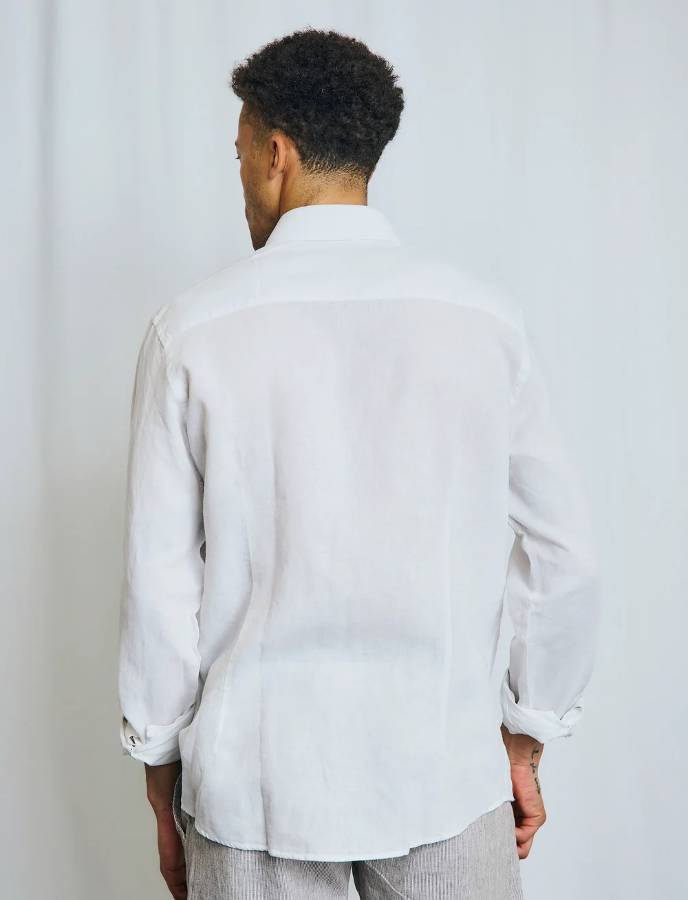 Bruun & Stengade - BS Antonelli Casual Modern Fit Shirt - linen shirts - white - 5