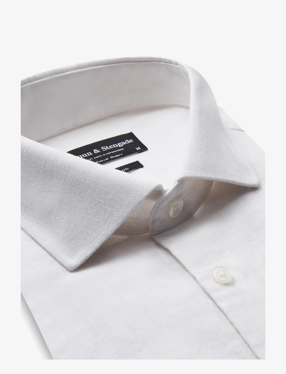 Bruun & Stengade - BS Antonelli Casual Modern Fit Shirt - linen shirts - white - 3