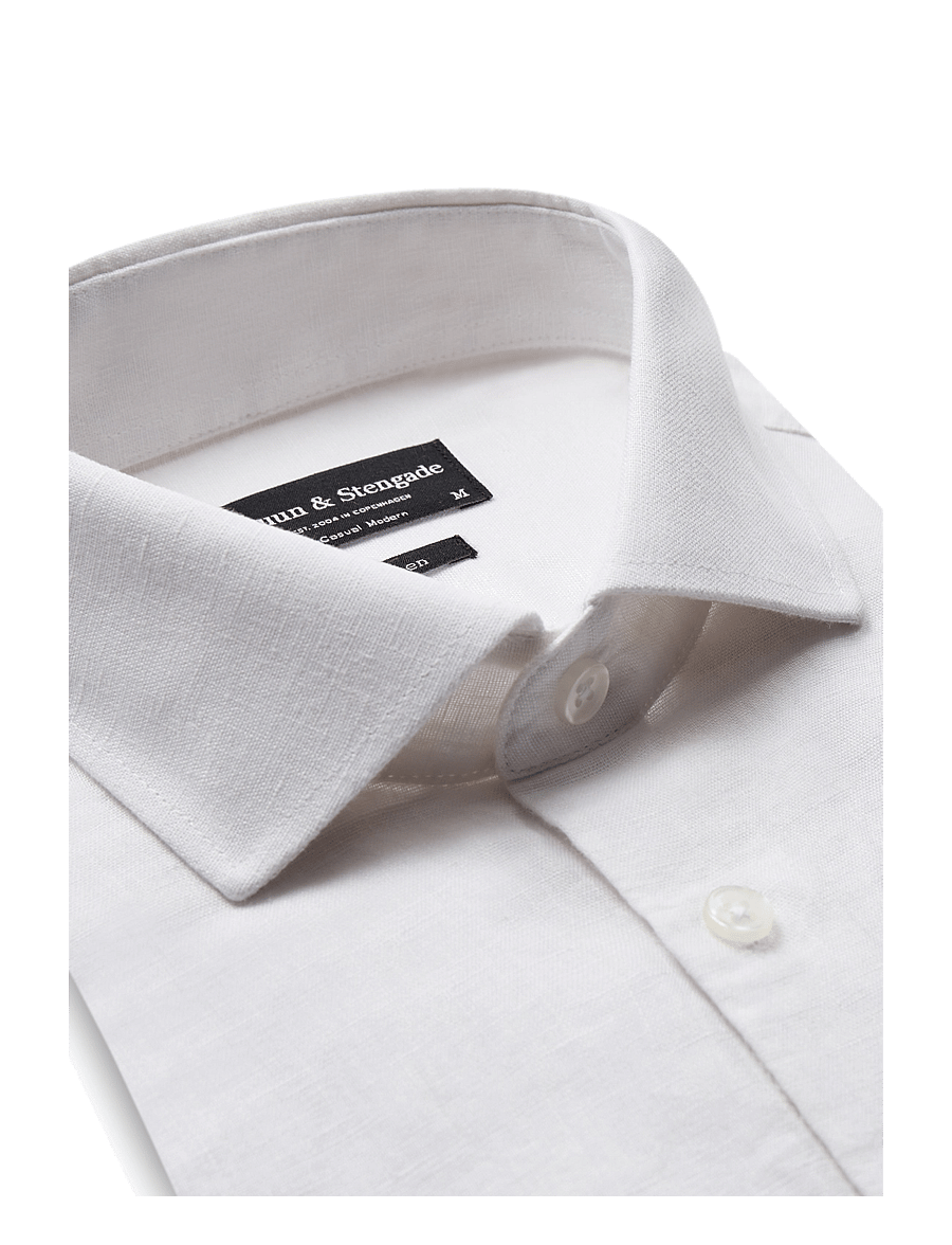 Bruun & Stengade - BS Antonelli Casual Modern Fit Shirt - leinenhemden - white - 3