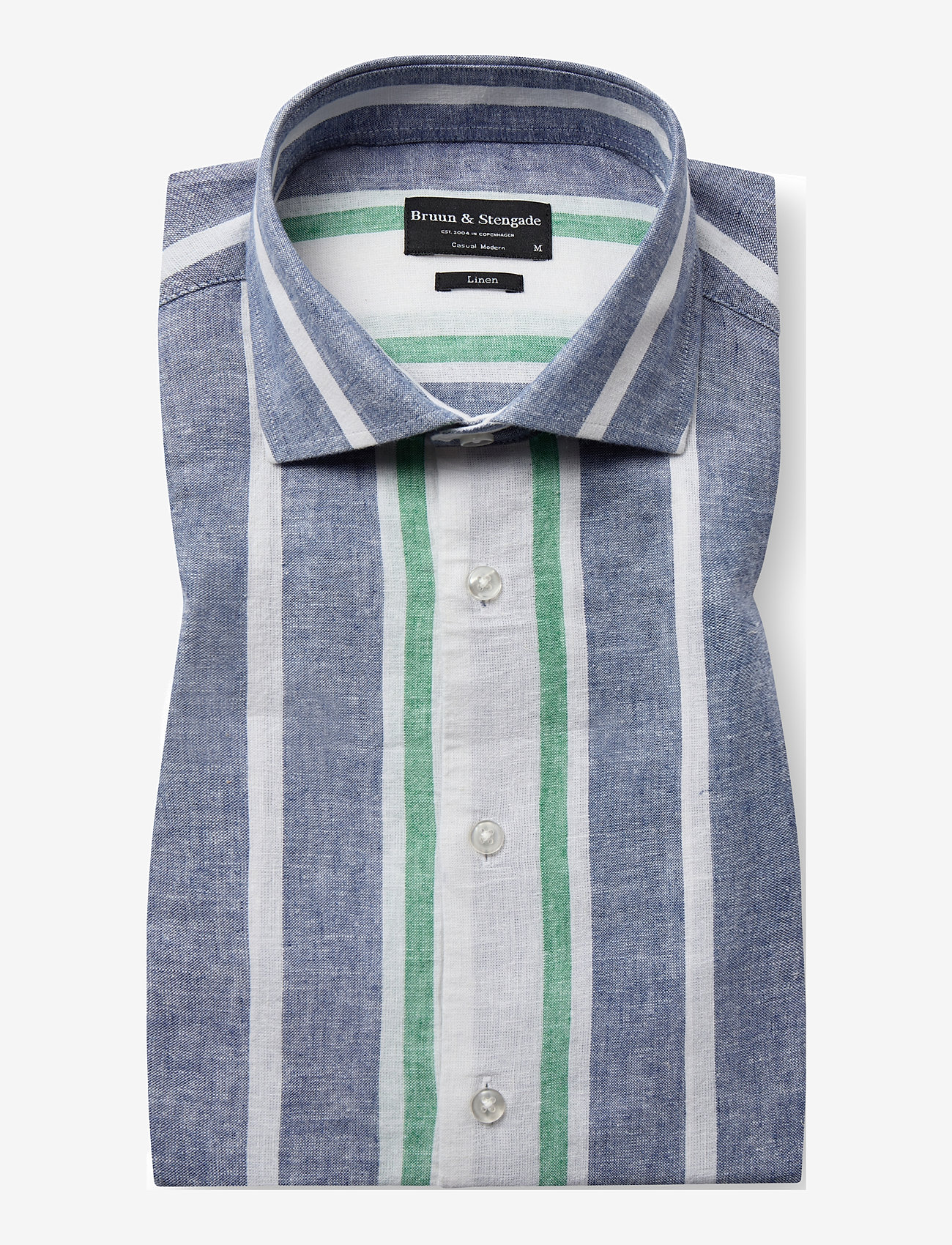 Bruun & Stengade - BS Maini Casual Modern Fit Shirt - hørskjorter - blue/white - 4