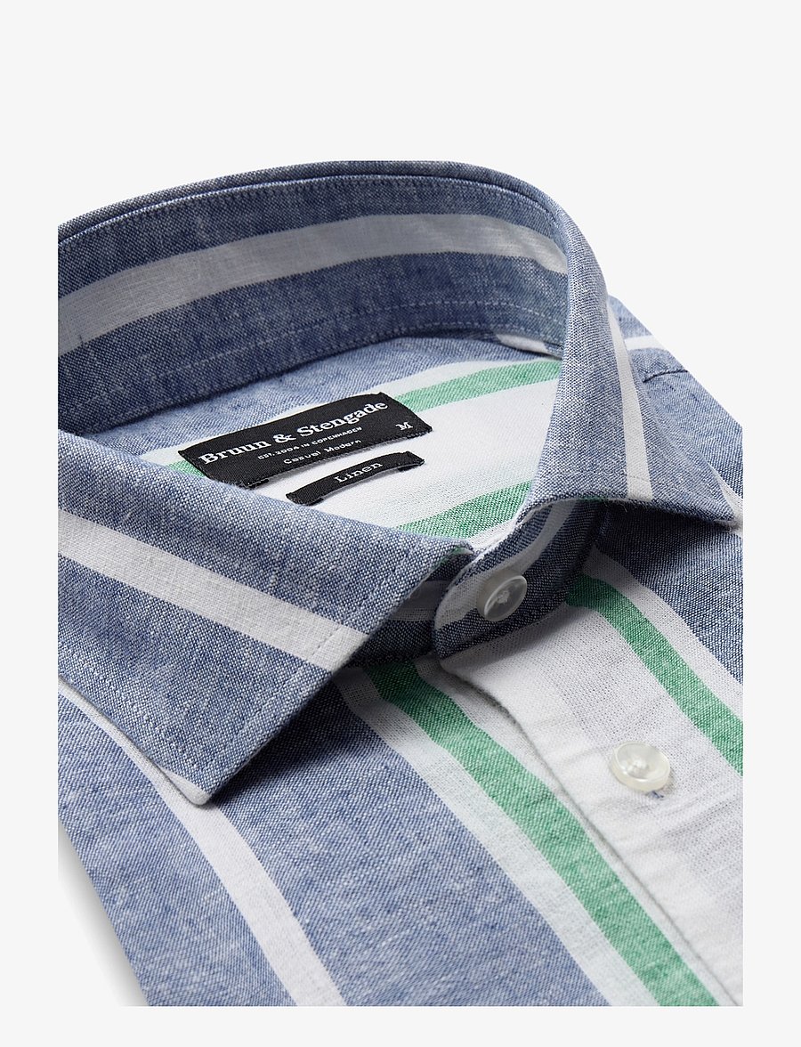 Bruun & Stengade - BS Maini Casual Modern Fit Shirt - leinenhemden - blue/white - 5