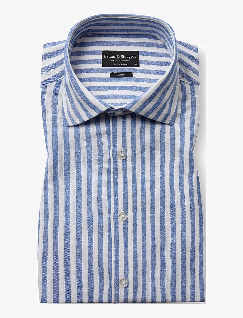 Bruun & Stengade - BS O'Sullivan Casual Modern Fit Shirt - linneskjortor - blue/white - 1
