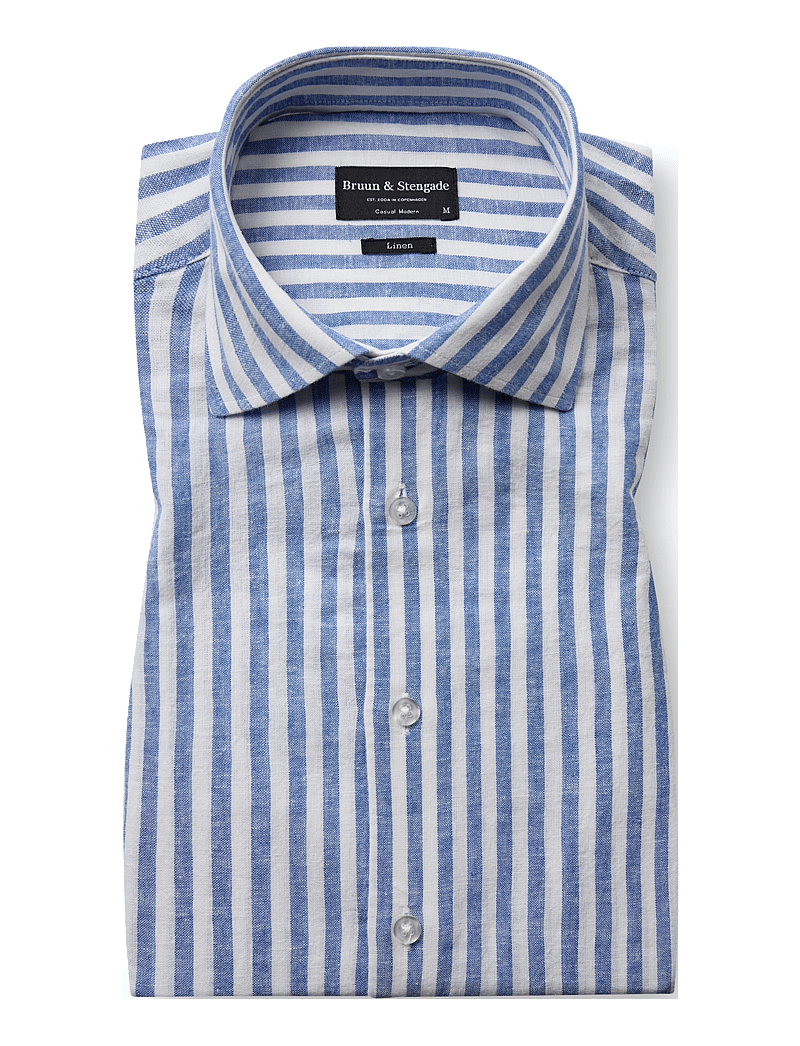 Bruun & Stengade - BS O'Sullivan Casual Modern Fit Shirt - linneskjortor - blue/white - 2