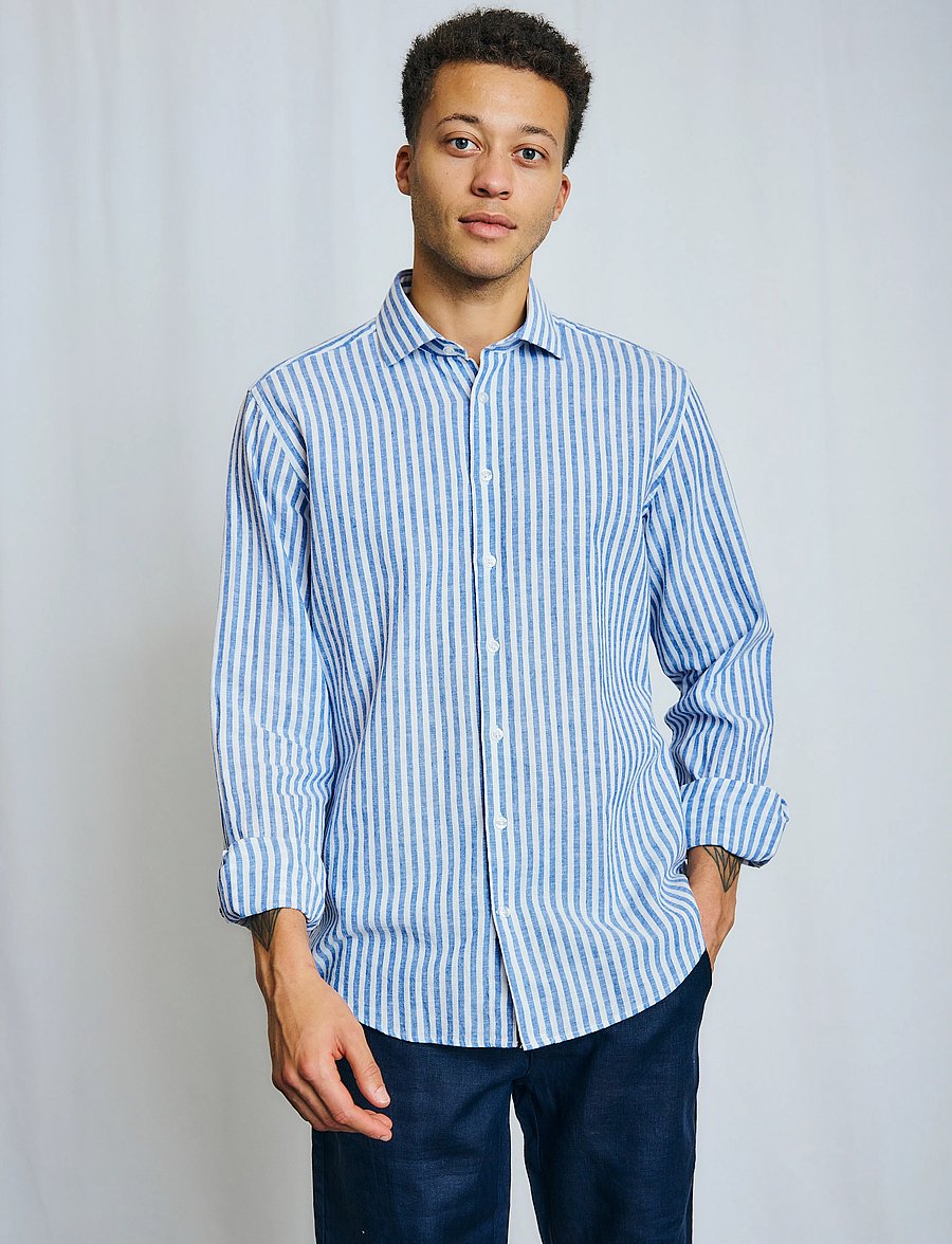 Bruun & Stengade - BS O'Sullivan Casual Modern Fit Shirt - blue/white - 0