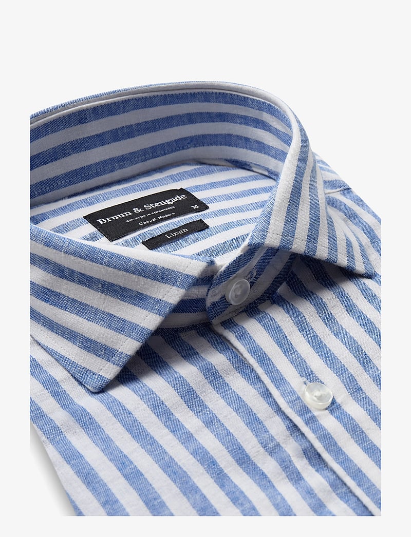 Bruun & Stengade - BS O'Sullivan Casual Modern Fit Shirt - linneskjortor - blue/white - 3