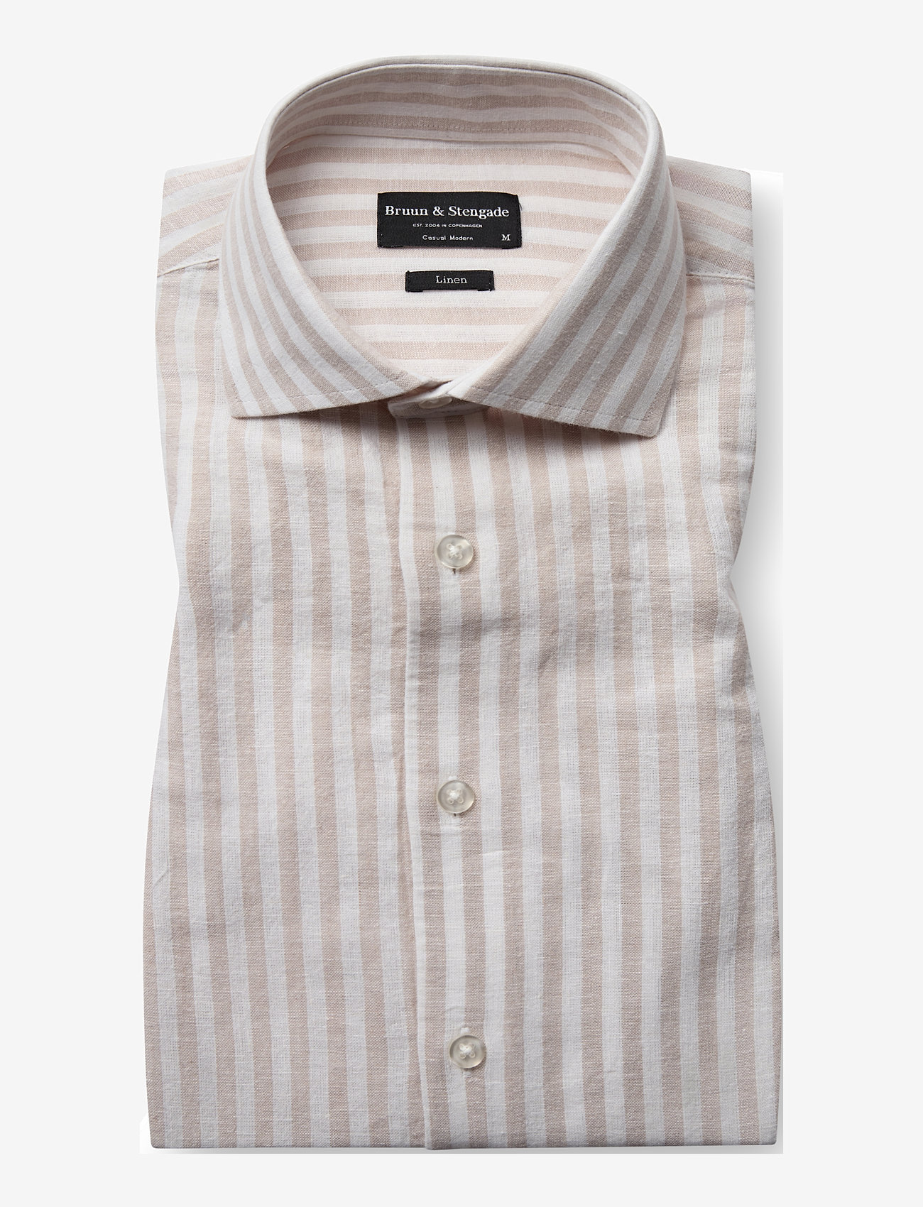 Bruun & Stengade - BS O'Sullivan Casual Modern Fit Shirt - lininiai marškiniai - sand/white - 1