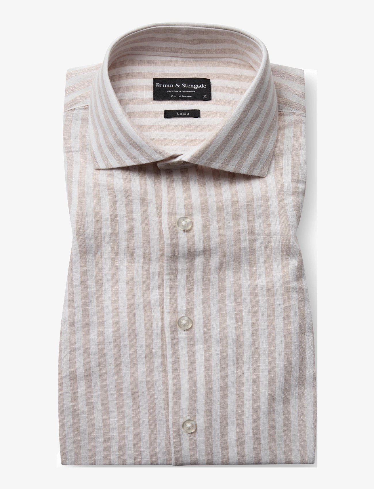 Bruun & Stengade BS O'Sullivan Casual Modern Fit Shirt - Klær - SAND/WHITE / beige