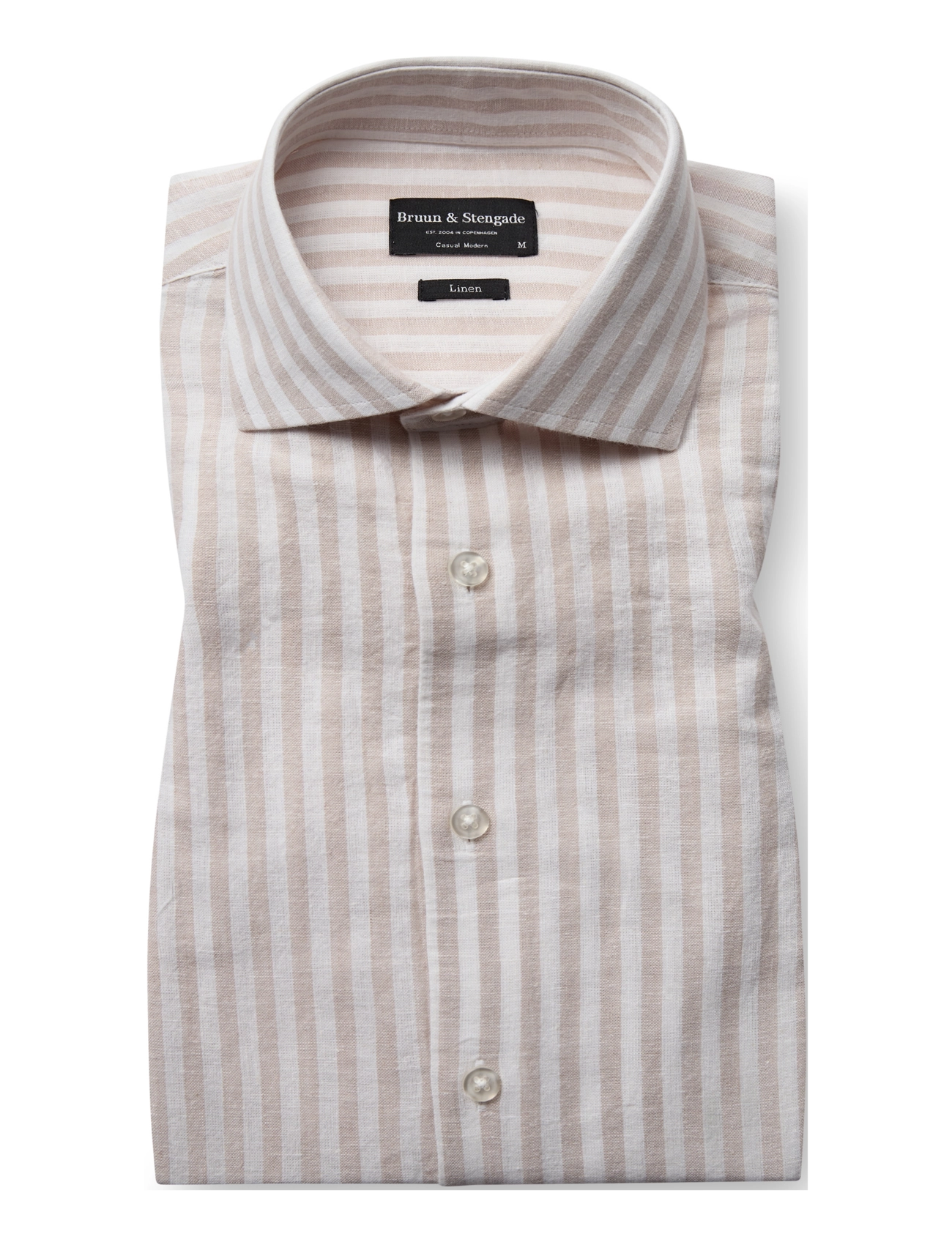 Bruun & Stengade - BS O'Sullivan Casual Modern Fit Shirt - leinenhemden - sand/white - 2