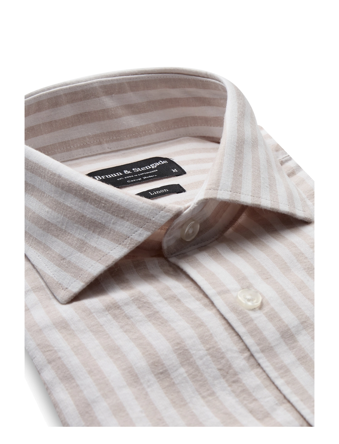 Bruun & Stengade - BS O'Sullivan Casual Modern Fit Shirt - leinenhemden - sand/white - 3