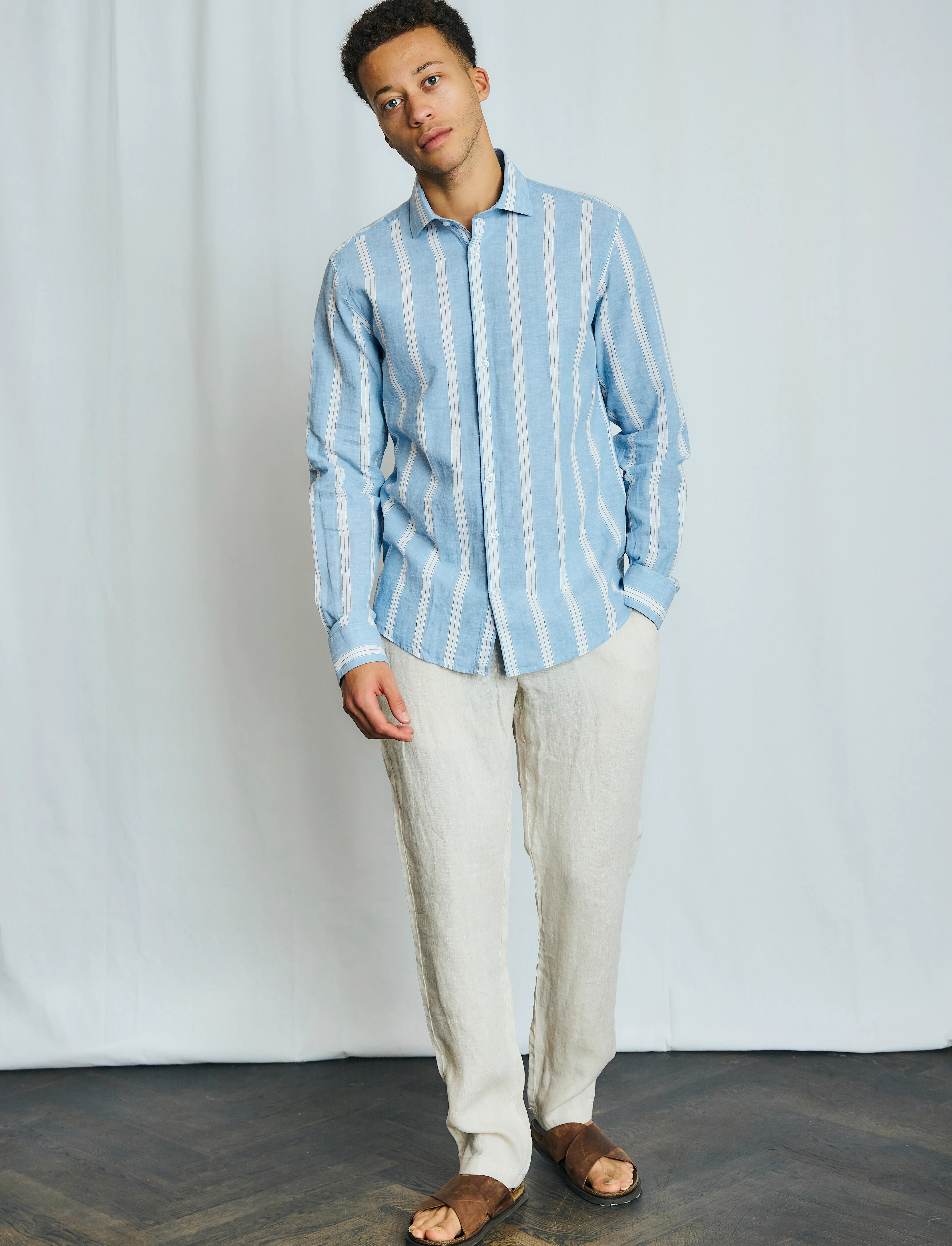Bruun & Stengade - BS Correa Casual Modern Fit Shirt - light blue/white - 0