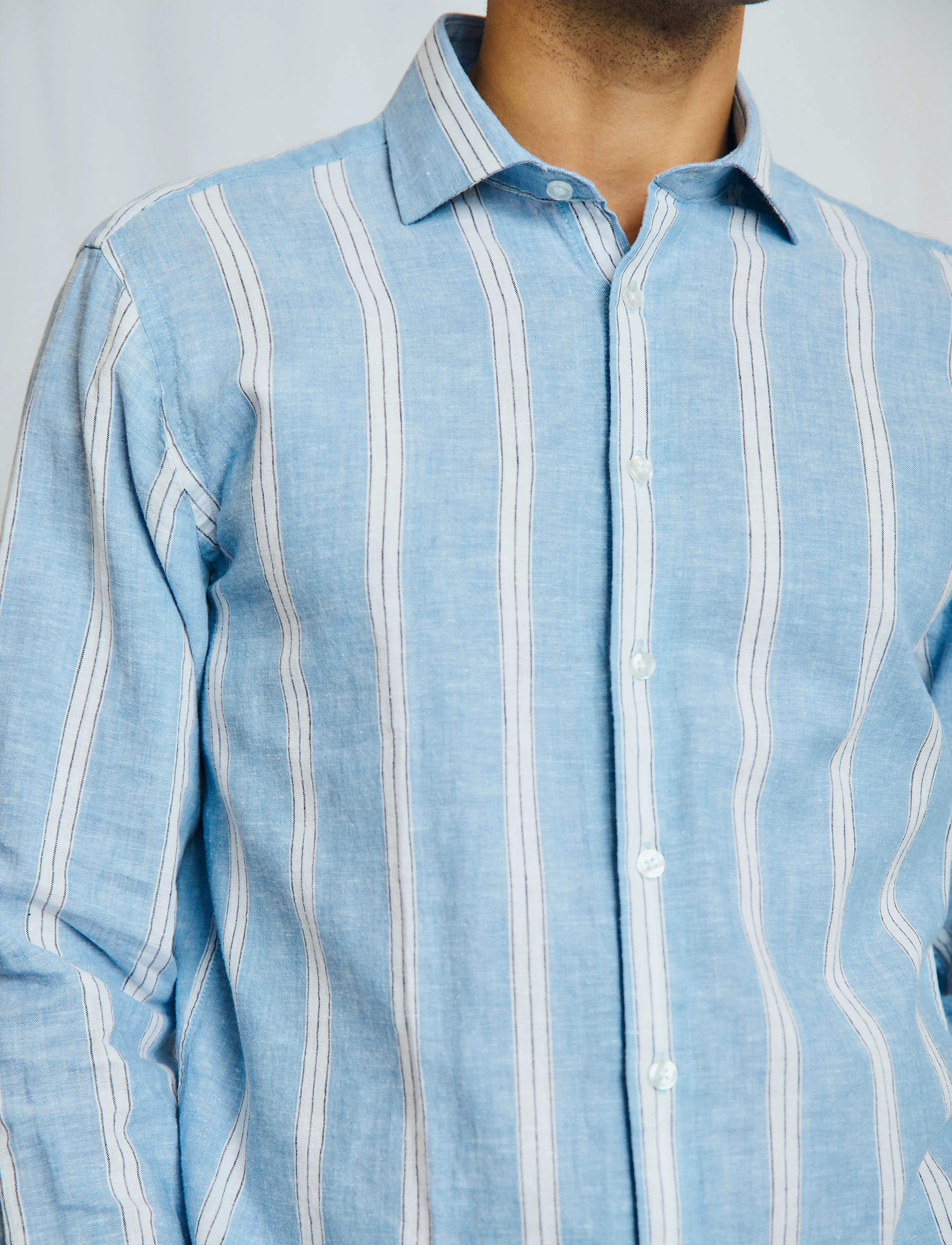 Bruun & Stengade - BS Correa Casual Modern Fit Shirt - light blue/white - 4