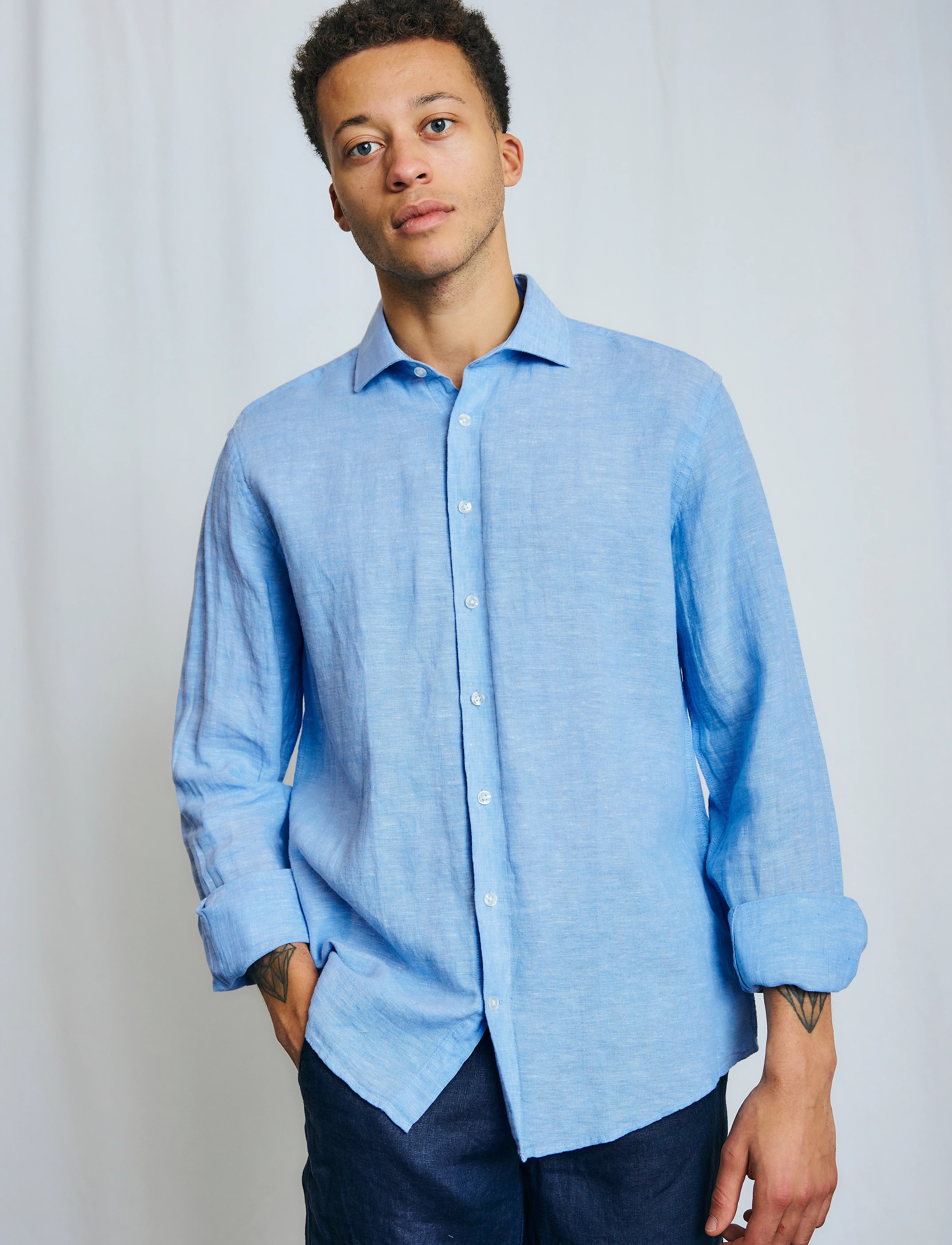 Bruun & Stengade BS Antonelli Casual Modern Fit Shirt - Hemden - LIGHT BLUE / blue