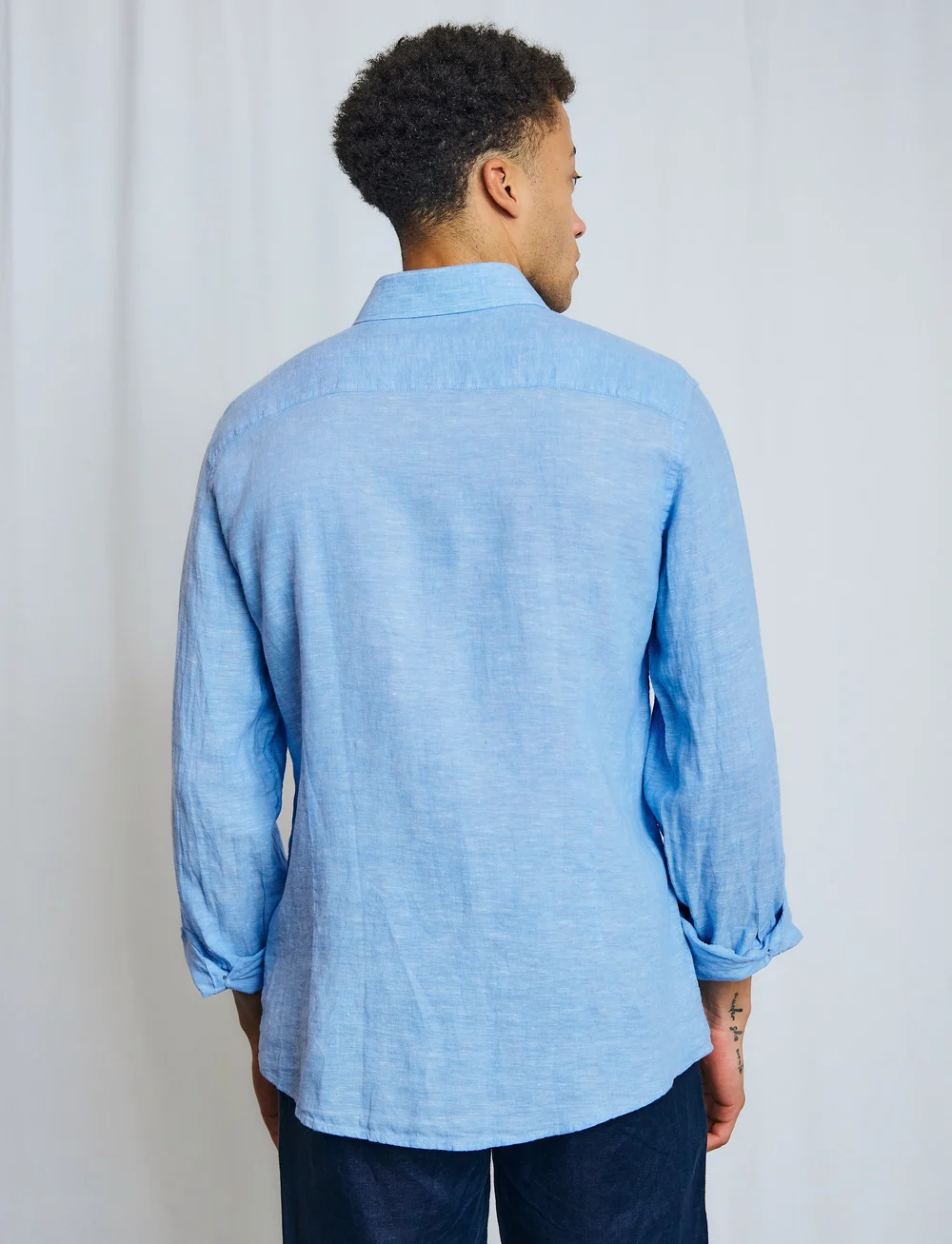 Bruun & Stengade - BS Antonelli Casual Modern Fit Shirt - linen shirts - light blue - 1