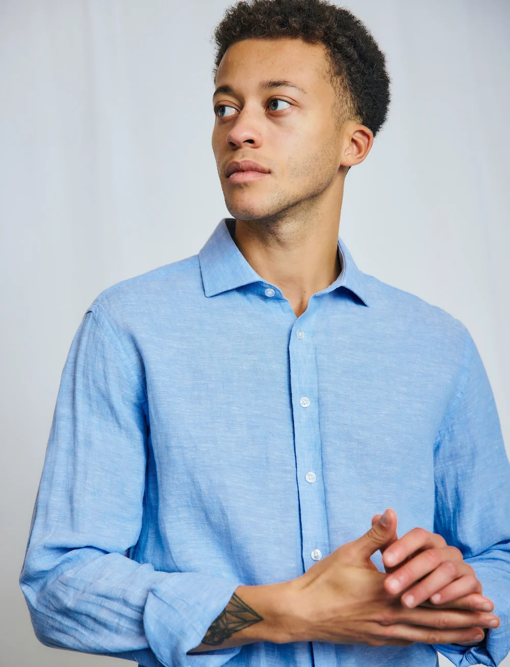 Bruun & Stengade - BS Antonelli Casual Modern Fit Shirt - linen shirts - light blue - 3