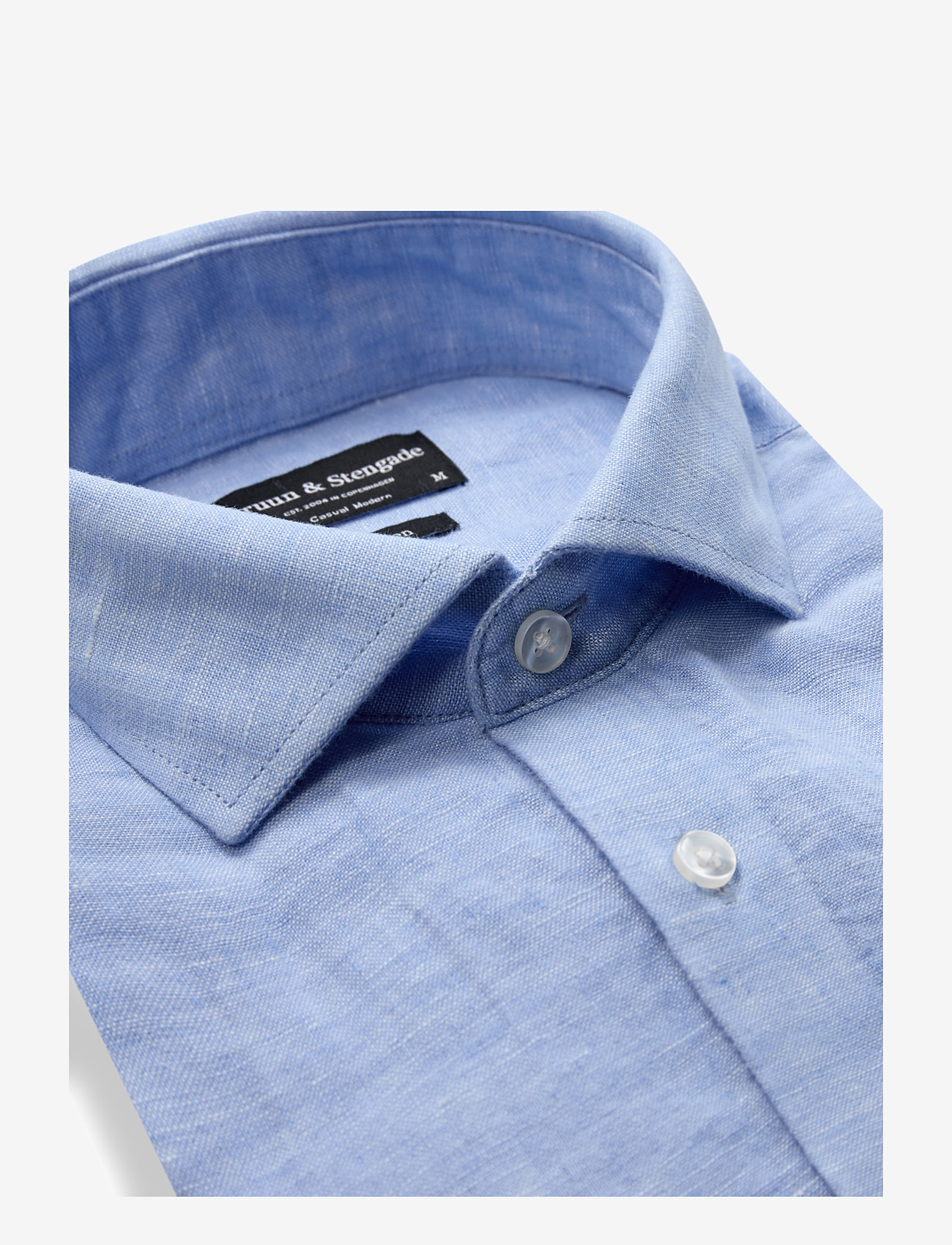 Bruun & Stengade - BS Antonelli Casual Modern Fit Shirt - leinenhemden - light blue - 5