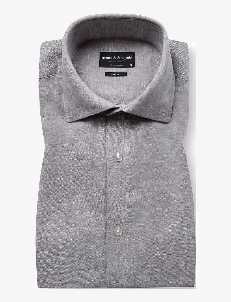 Bruun & Stengade - BS Antonelli Casual Modern Fit Shirt - hørskjorter - light grey - 1