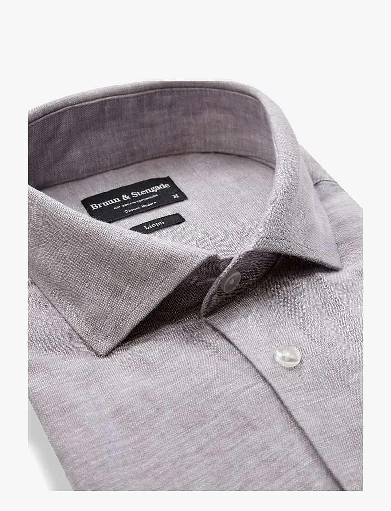 Bruun & Stengade - BS Antonelli Casual Modern Fit Shirt - hørskjorter - light grey - 2