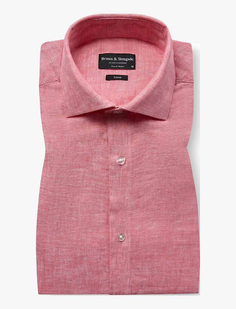 Bruun & Stengade - BS Antonelli Casual Modern Fit Shirt - linneskjortor - pink - 1