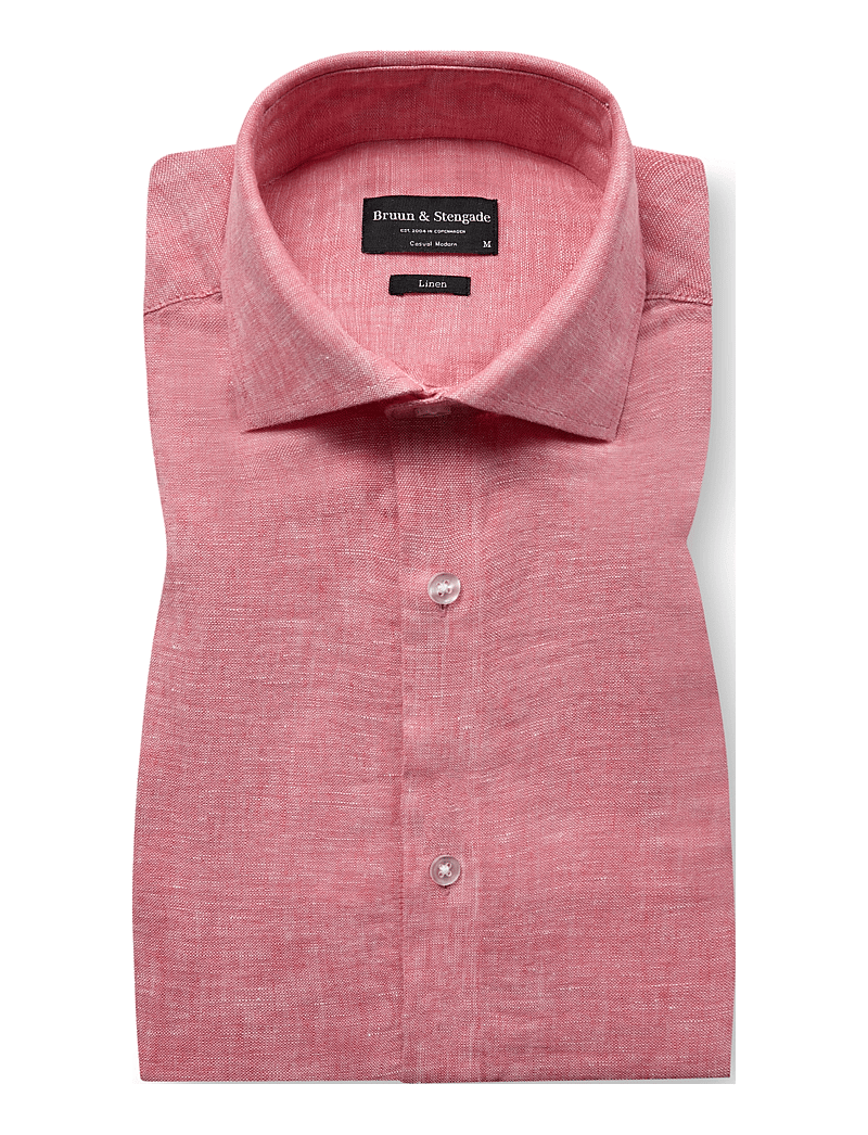 Bruun & Stengade - BS Antonelli Casual Modern Fit Shirt - linneskjortor - pink - 2