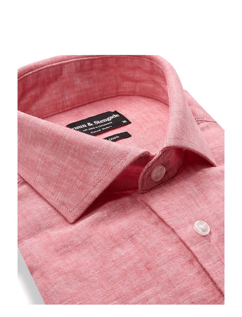 Bruun & Stengade - BS Antonelli Casual Modern Fit Shirt - linneskjortor - pink - 3