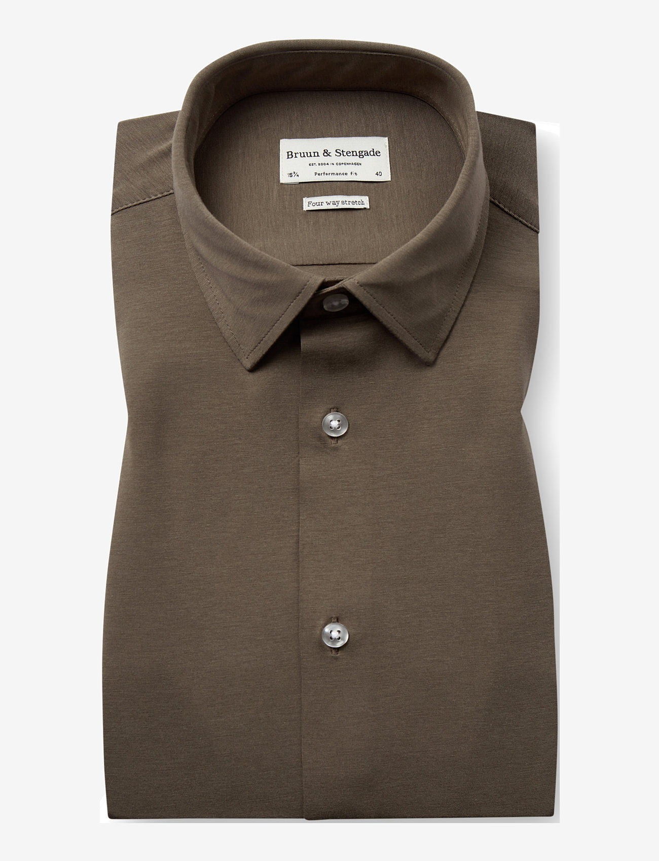 Bruun & Stengade - BS Nava Performance Fit Shirt - formal shirts - army - 2