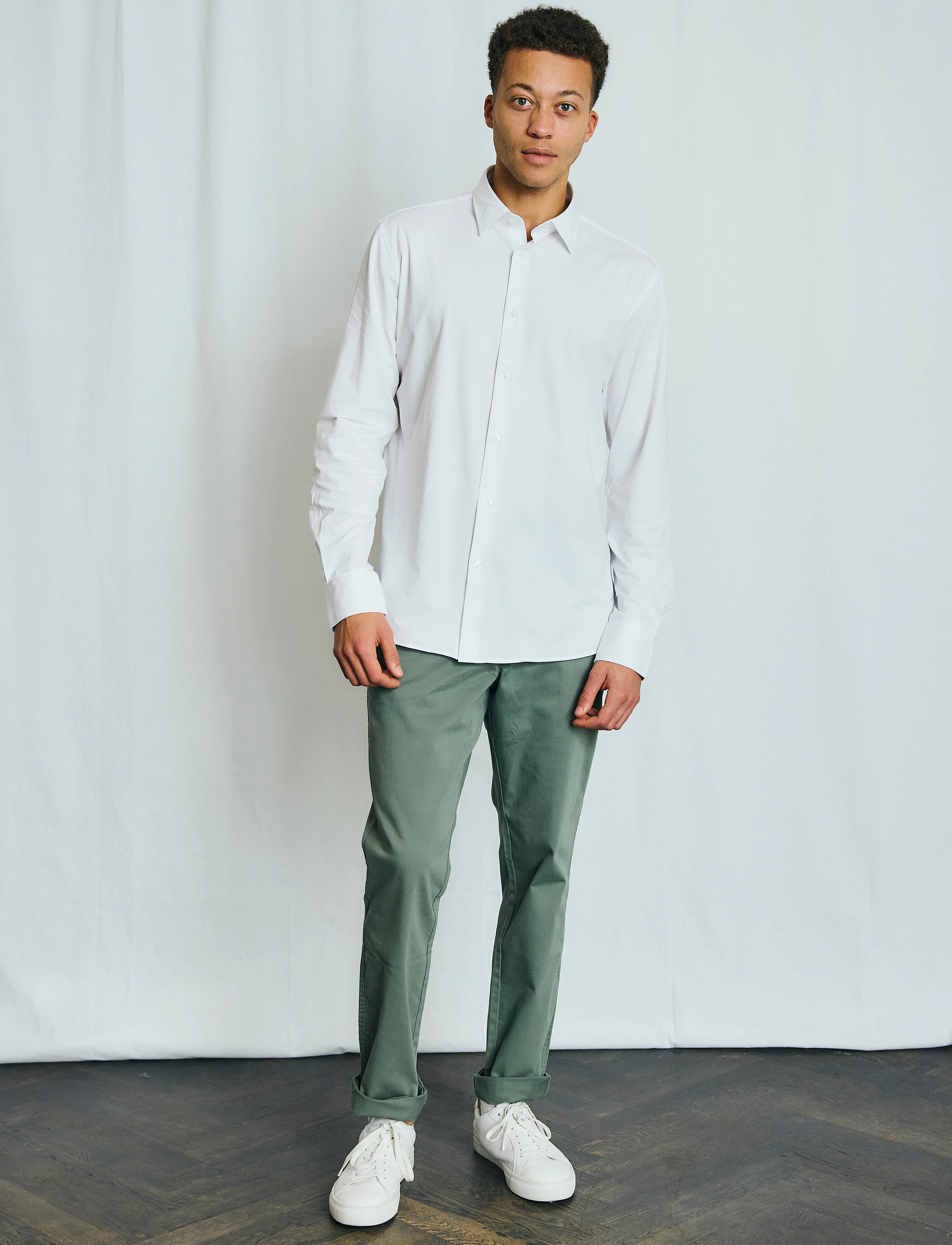 Bruun & Stengade Bs Nava Performance Fit Shirt, 39, White, Skjorter > Business Shirts, Herre