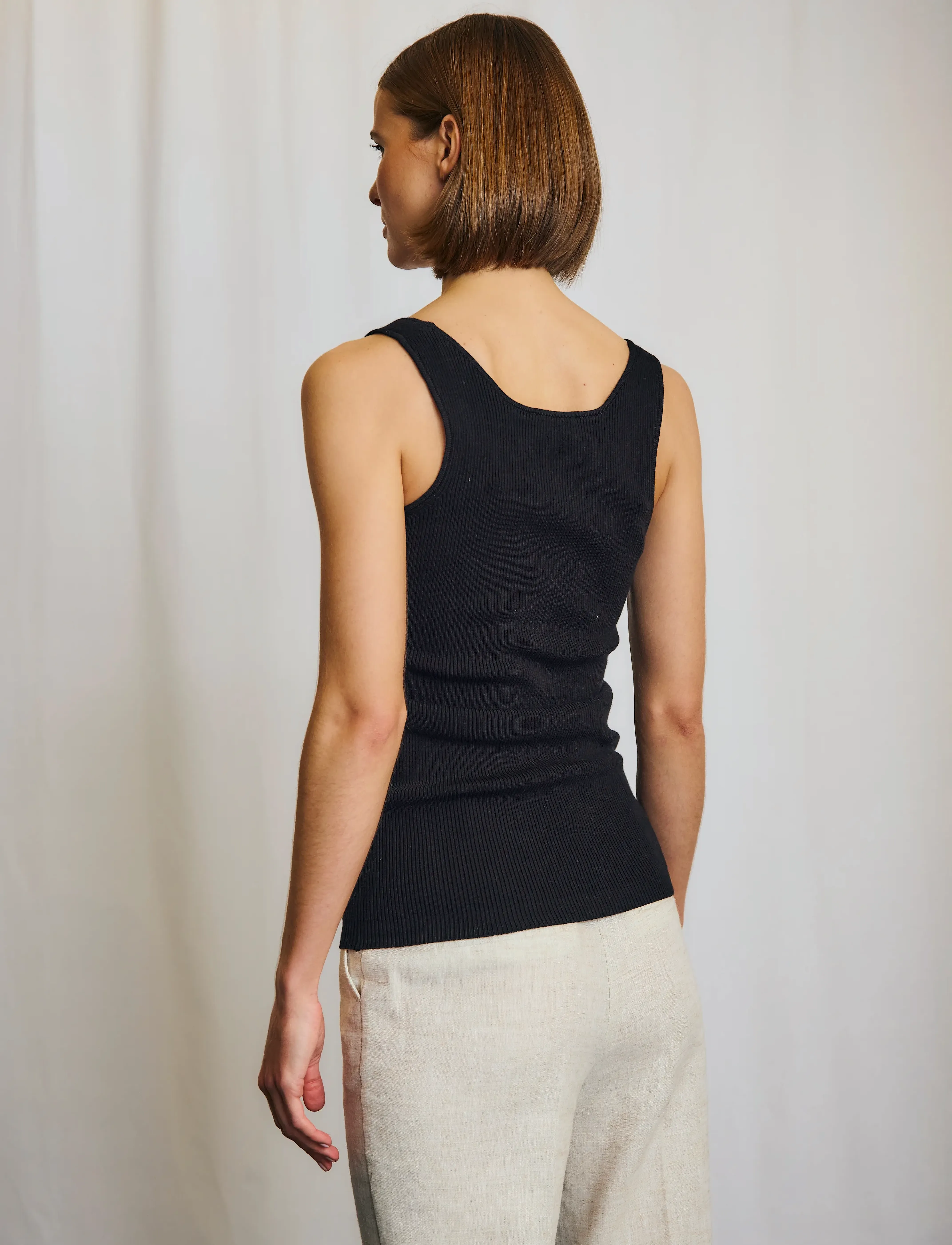 Bruun & Stengade - BS Heli Regular Fit Top - Ärmellose tops - black - 4