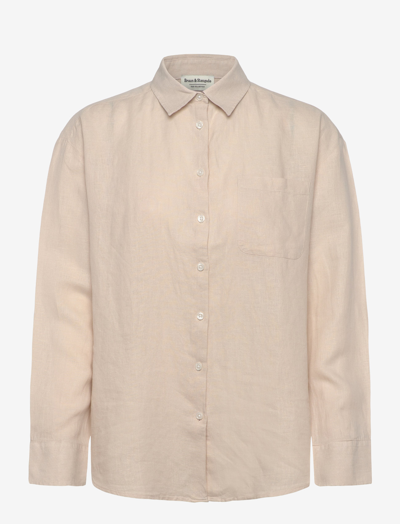 Bruun & Stengade - BS Aglaia Regular Fit Shirt - linneskjortor - sand - 1