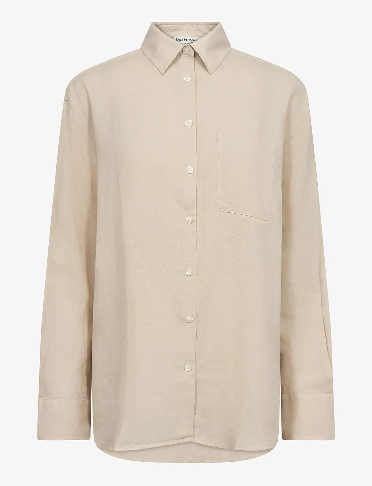 Bruun & Stengade - BS Aglaia Regular Fit Shirt - linneskjortor - sand - 2