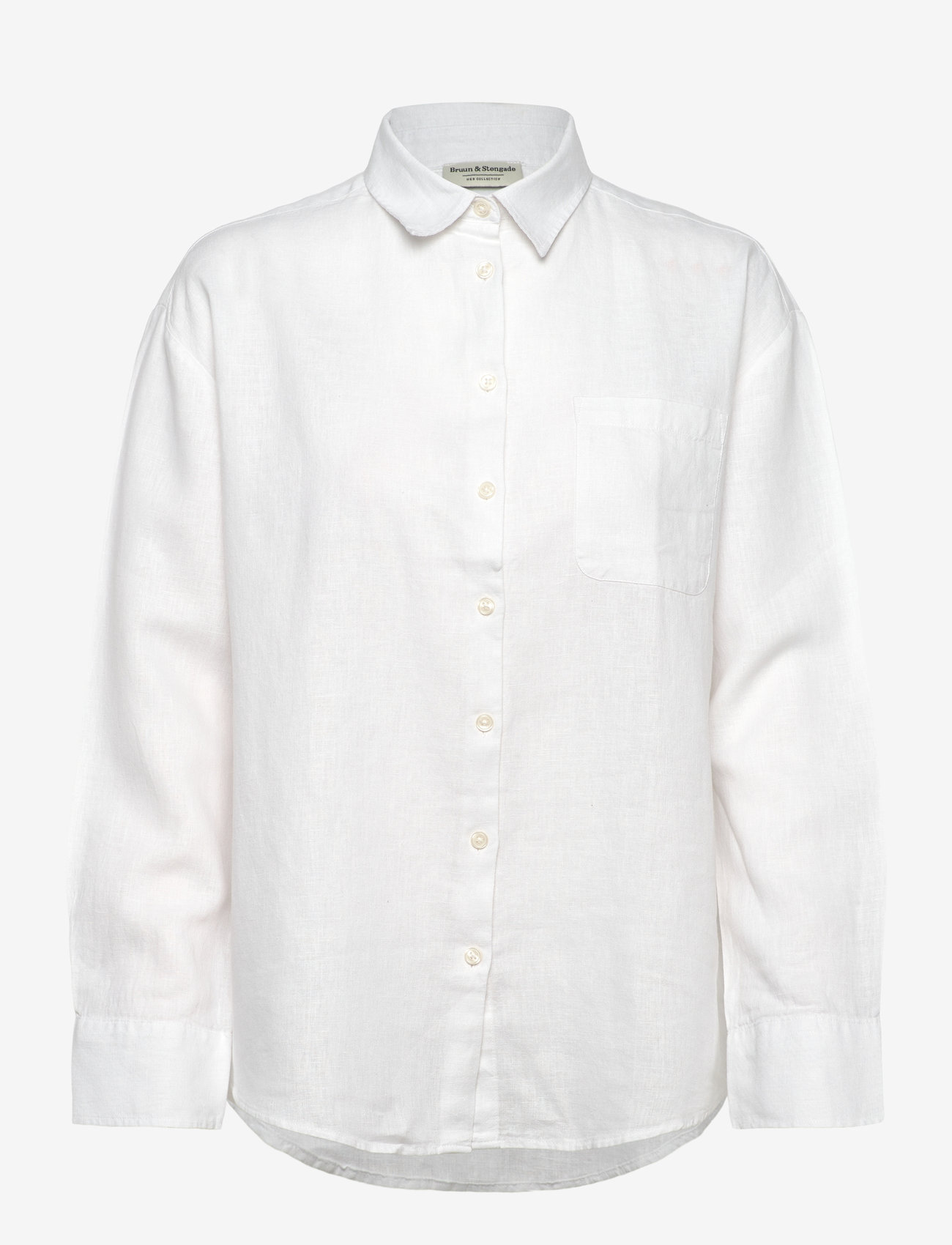 Bruun & Stengade - BS Aglaia Regular Fit Shirt - hørskjorter - white - 0