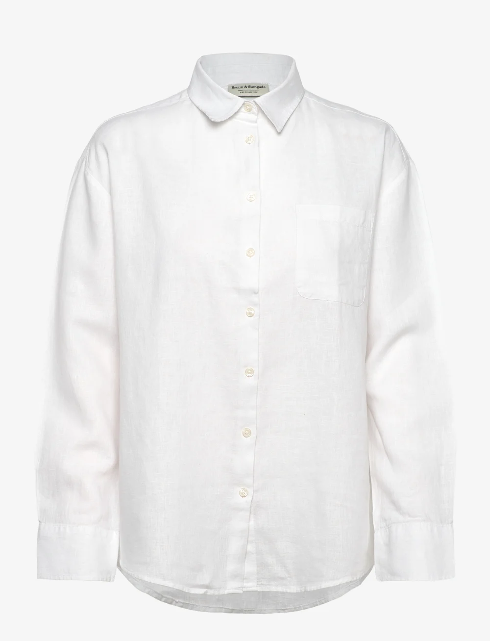 Bruun & Stengade - BS Aglaia Regular Fit Shirt - hørskjorter - white - 0
