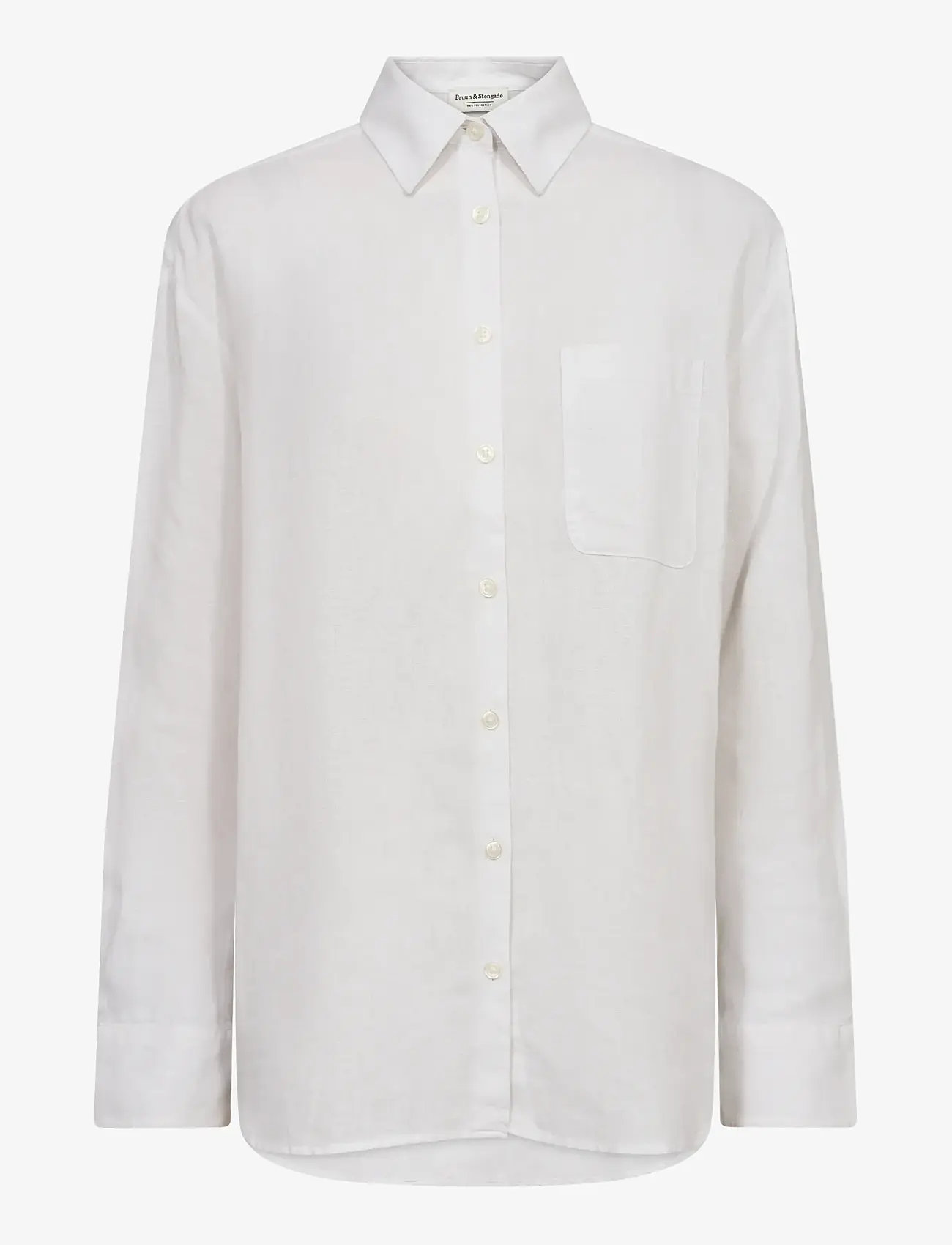 Bruun & Stengade - BS Aglaia Regular Fit Shirt - hørskjorter - white - 1