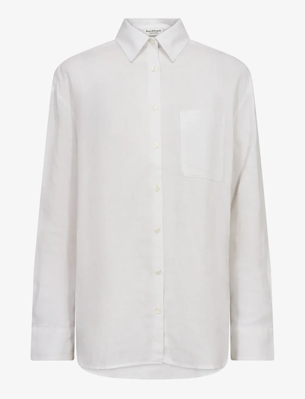 Bruun & Stengade - BS Aglaia Regular Fit Shirt - hørskjorter - white - 1