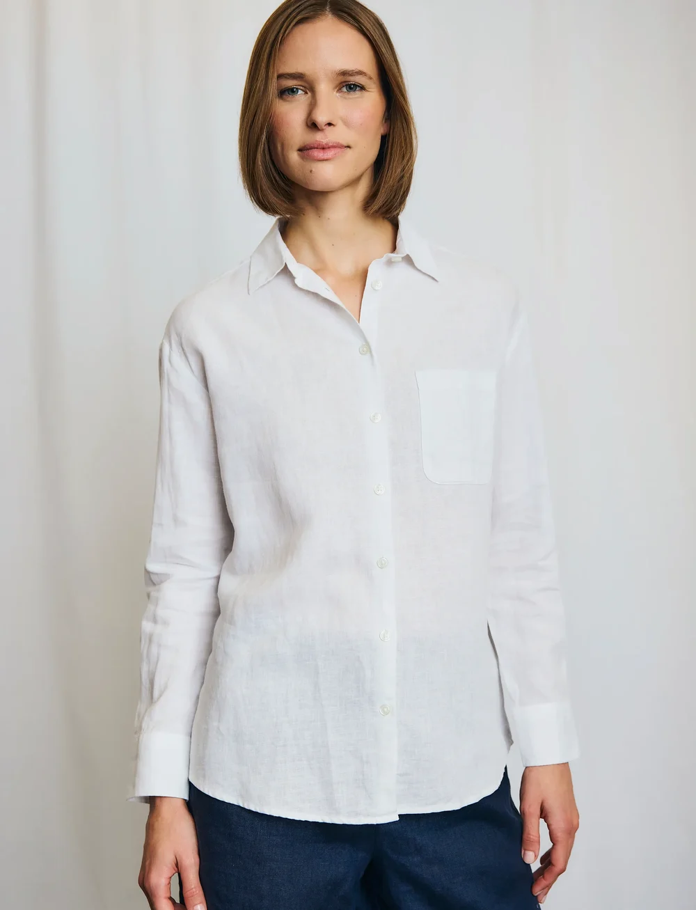 Bruun & Stengade - BS Aglaia Regular Fit Shirt - hørskjorter - white - 3