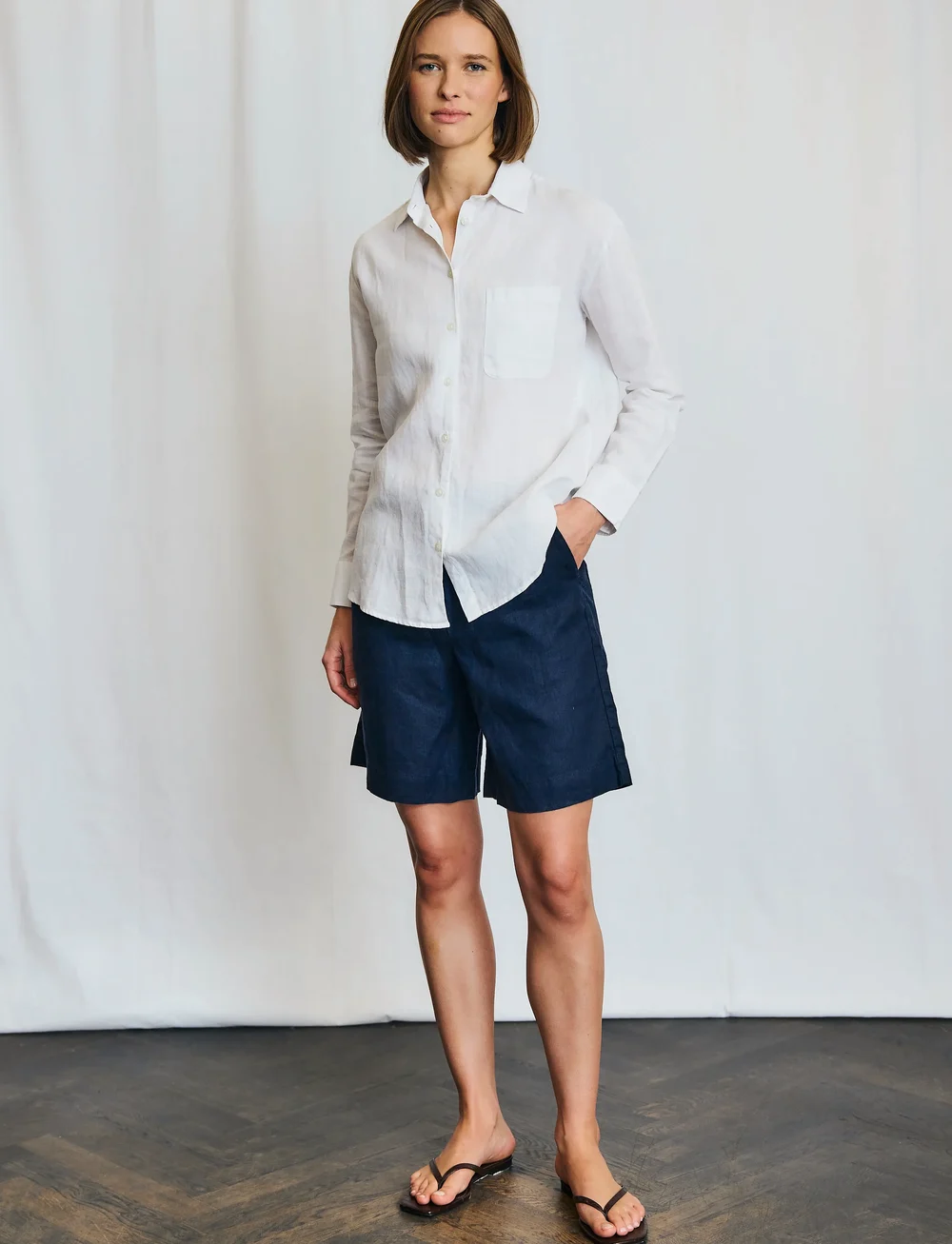 Bruun & Stengade - BS Aglaia Regular Fit Shirt - hørskjorter - white - 5