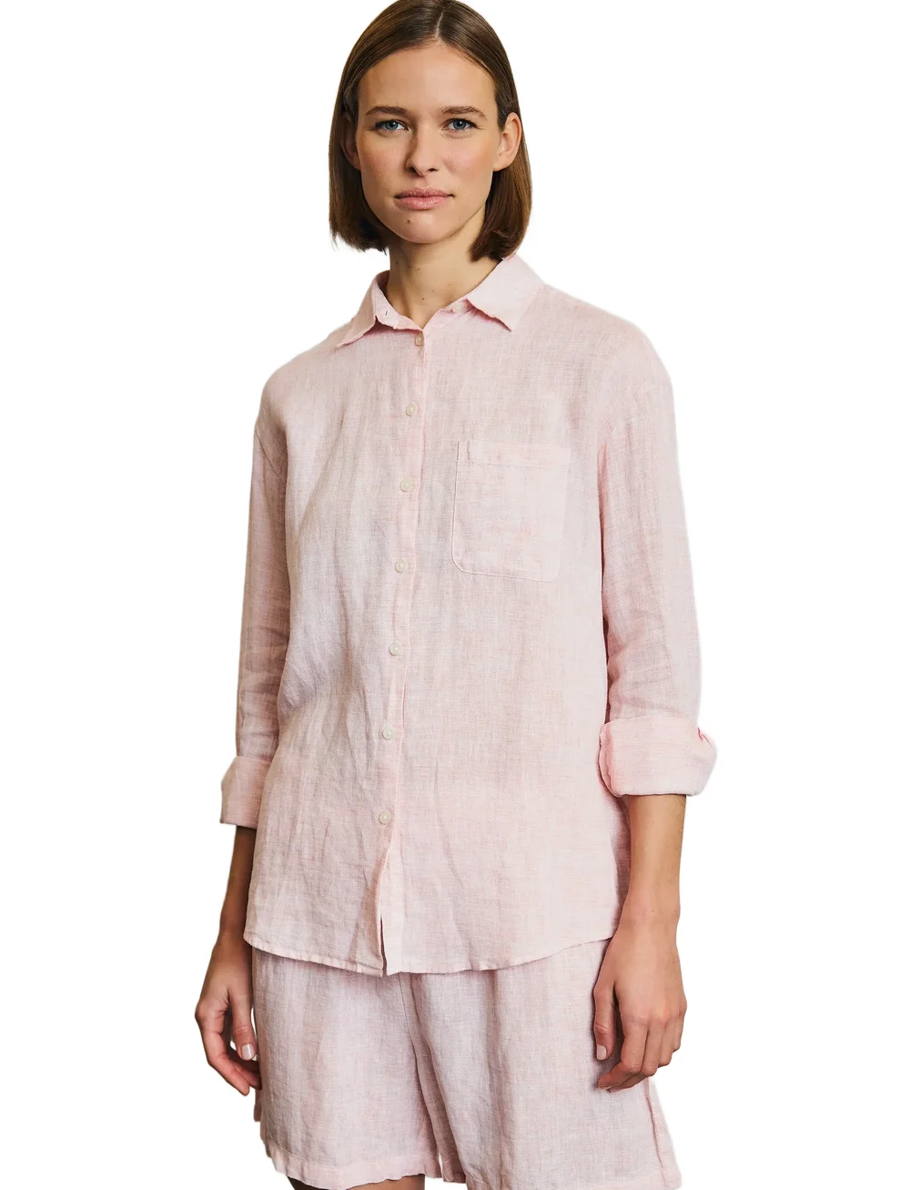 Bruun & Stengade - BS Aglaia Regular Fit Shirt - hørskjorter - dusty pink - 5