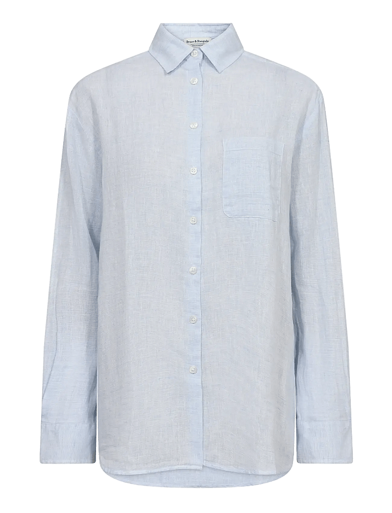 Bruun & Stengade - BS Aglaia Regular Fit Shirt - linen shirts - sky - 1