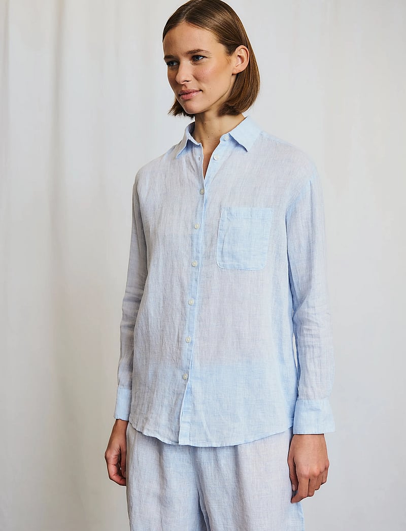 Bruun & Stengade - BS Aglaia Regular Fit Shirt - linen shirts - sky - 3