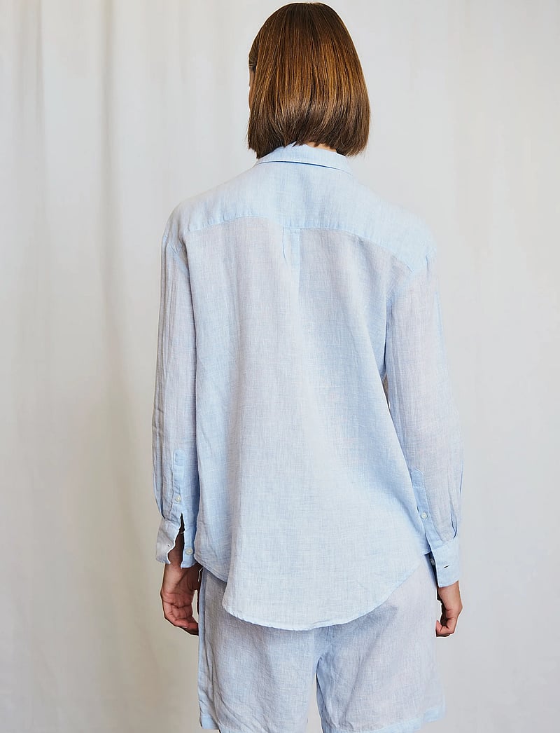 Bruun & Stengade - BS Aglaia Regular Fit Shirt - linen shirts - sky - 4