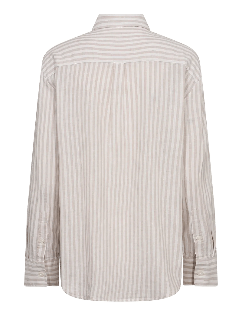Bruun & Stengade - BS Aglaia Regular Fit Shirt - linneskjortor - sand/white - 3