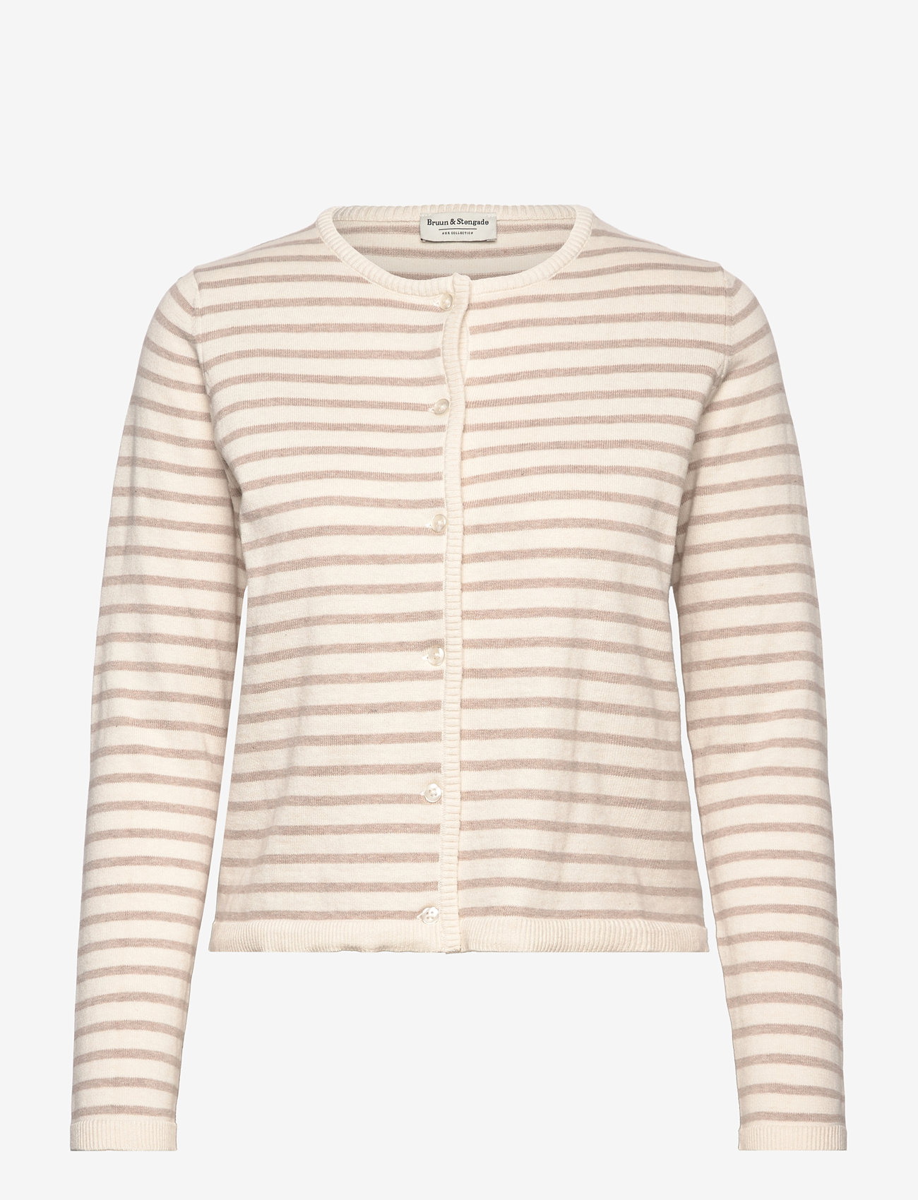 Bruun & Stengade - BS Melina Regular Fit Knitwear - kardiganid - sand/white - 0