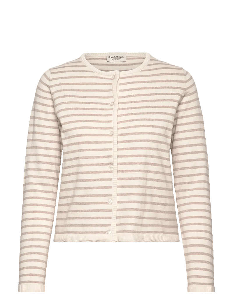 Bruun & Stengade - BS Melina Regular Fit Knitwear - kardiganid - sand/white - 0